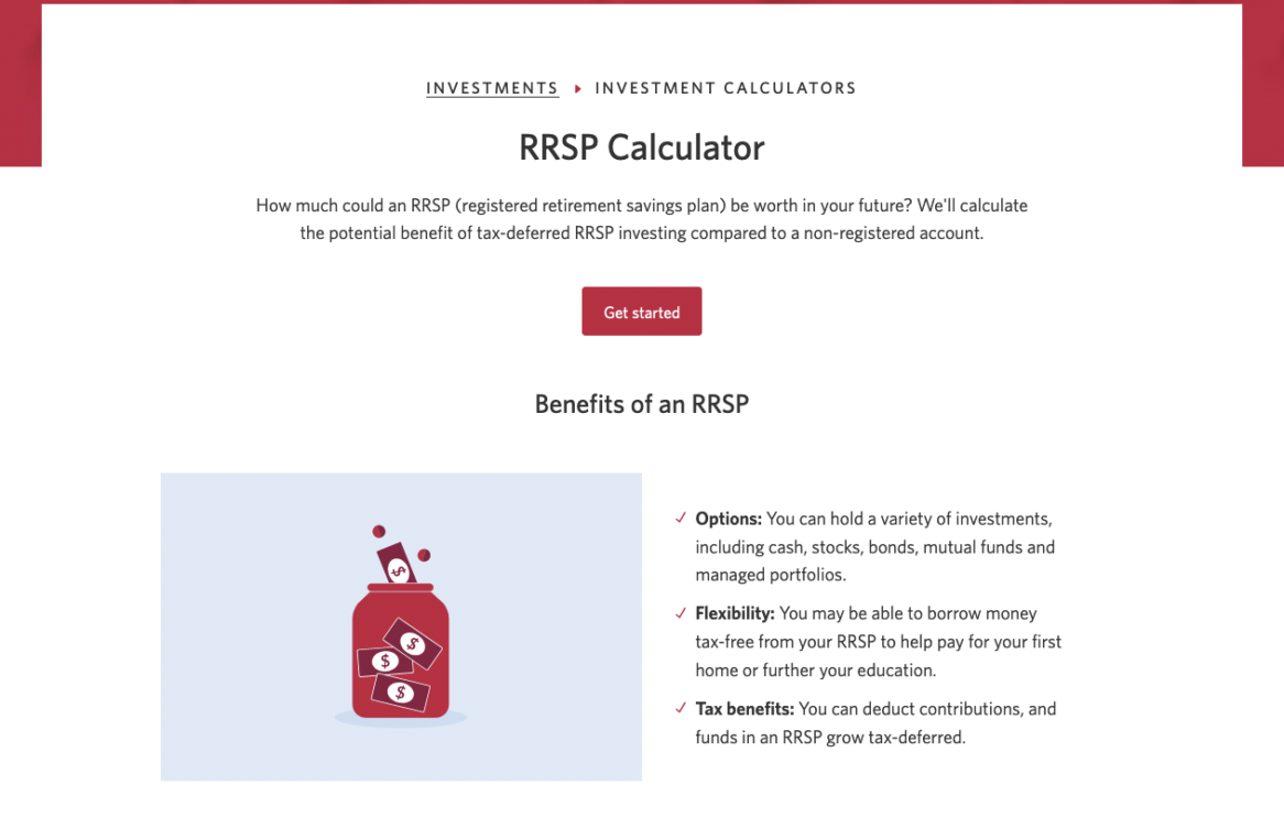 CIBC RRSP calculator